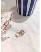 Boucle d'oreille anneau épis strass doré