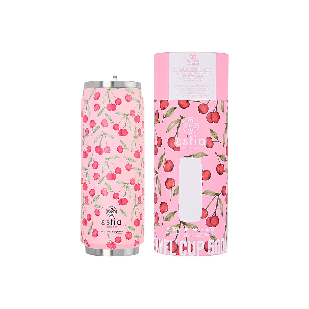 Travel cup cherry rose 16791 - art de la table Kefi Concept Store