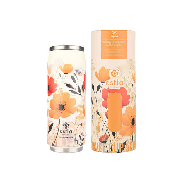 INSULATED BOTTLE TRAVEL CUP SAVE THE AEGEAN 500ml SUMMER REVERIE - 22747 - art de la table Kefi Concept Store