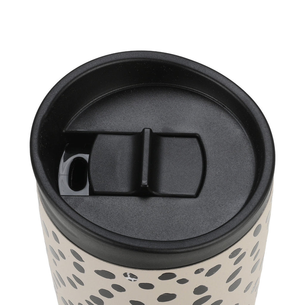INSULATED TRAVEL MUG SAVE THE AEGEAN 350ml LEOPARD TAUPE - 25663 - art de la table Kefi Concept Store