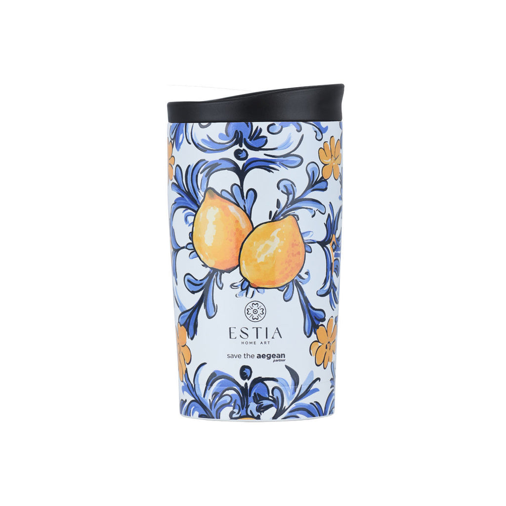 INSULATED TRAVEL MUG SAVE THE AEGEAN 350ml AMALFI COAST 31909 - art de la table Kefi Concept Store