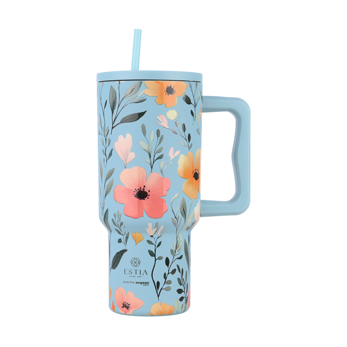 INSULATED STRAW TUMBLER XL 900ml SKY GARDEN  - 32036