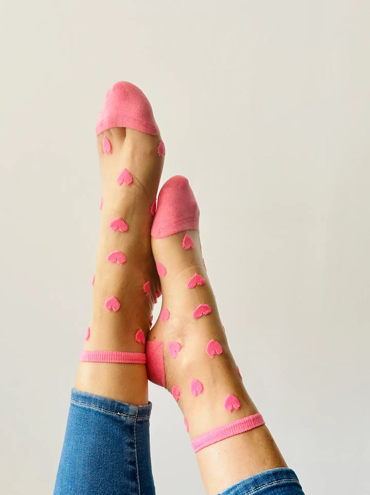 Chaussettes coeurs noir - socquettes LAURE (Copie)