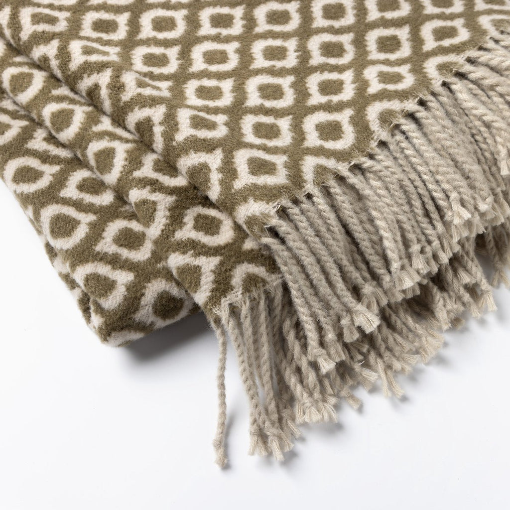Plaid Isabella vert olive 150 x 200 cm