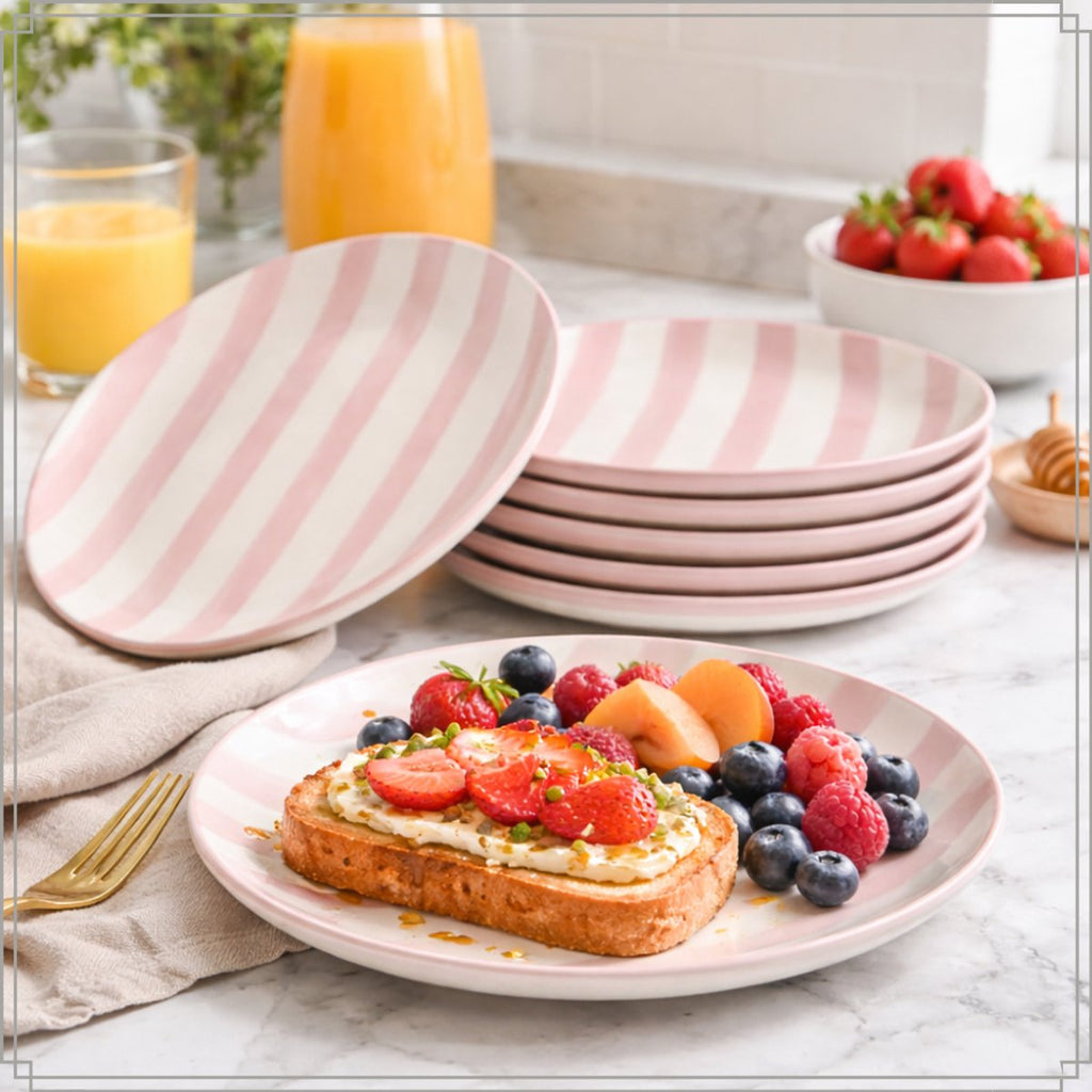 assiette rayée - art de la table Kefi Concept Store