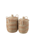 PANIER & COUVERCLE NATUREL / ORANGE L - déco maison Kefi Concept Store