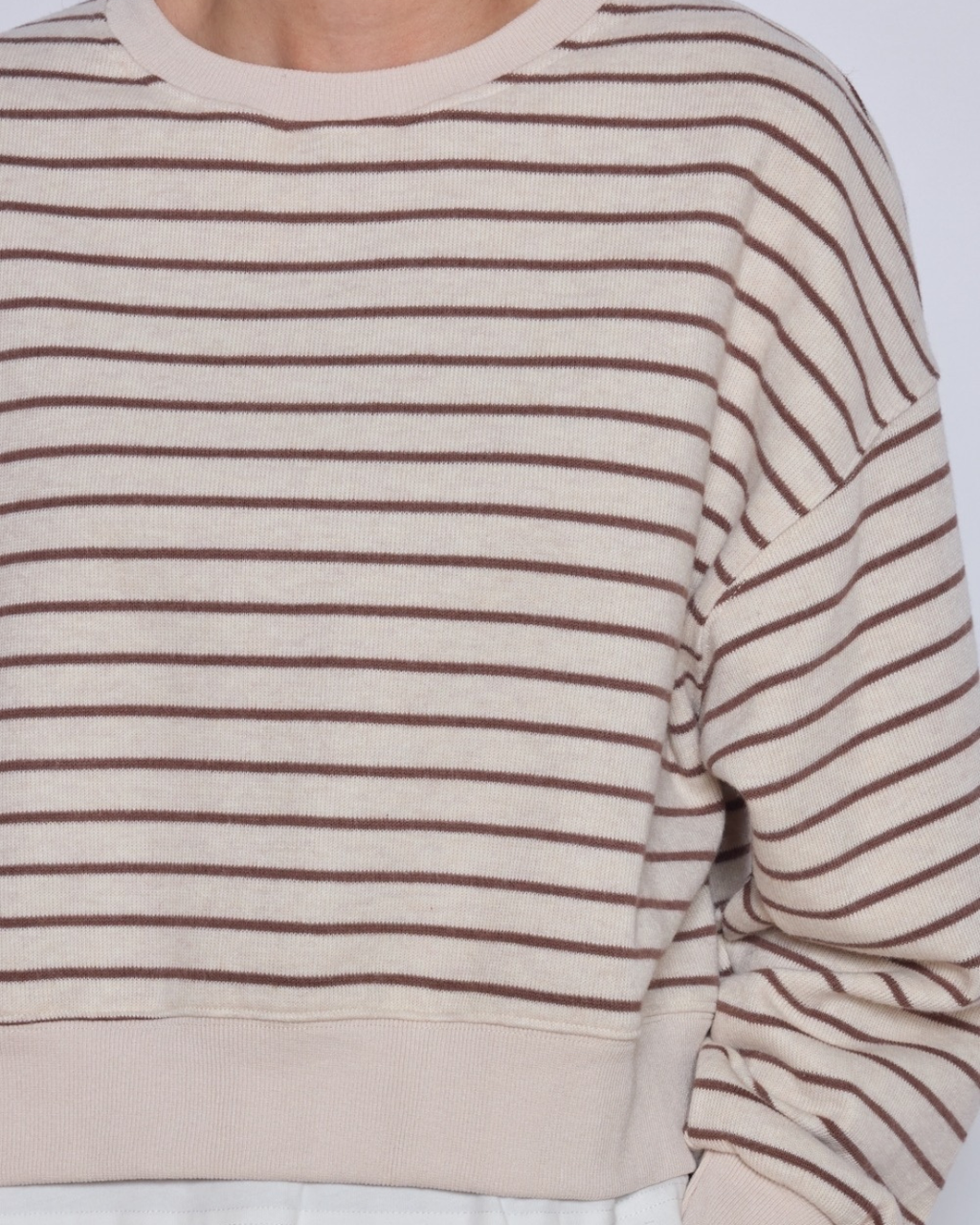 Harper - sweat rayé beige - mode femme Kefi Concept Store