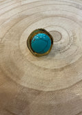 Bague ronde dorée turquoise - bijou femme Kefi Concept Store