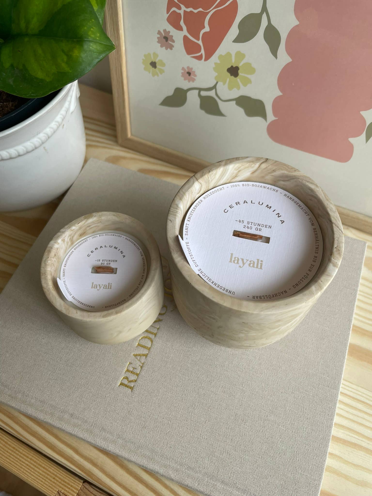 Bougie parfumée 'layali' en cire de soja: Groß (240gr) - senteur parfumée Kefi Concept Store