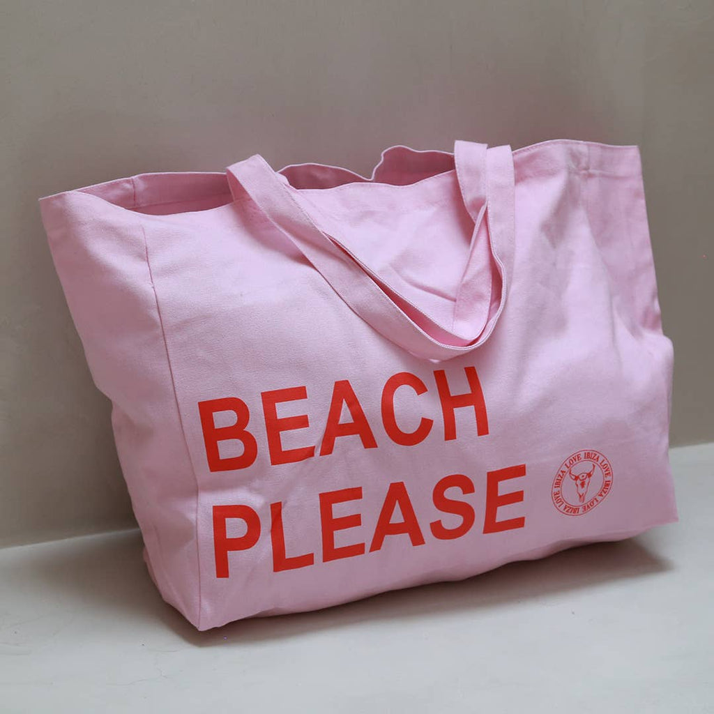 Sac en toile plage please rose