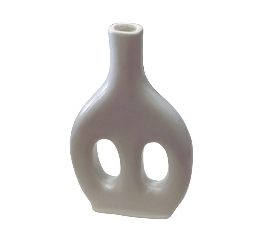 Vase soliflore artisanal blanc