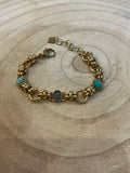 Bracelet doré et pierres bleues - bijou femme Kefi Concept Store