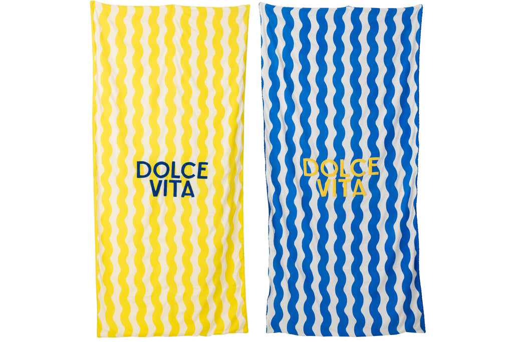 Serviettes de plage “Dolce Vita” - J-Line - déco maison Kefi Concept Store