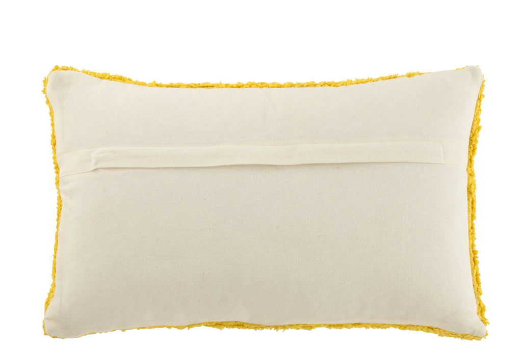 Coussin Soleil Tufté Coton Jaune/Blanc - déco maison Kefi Concept Store
