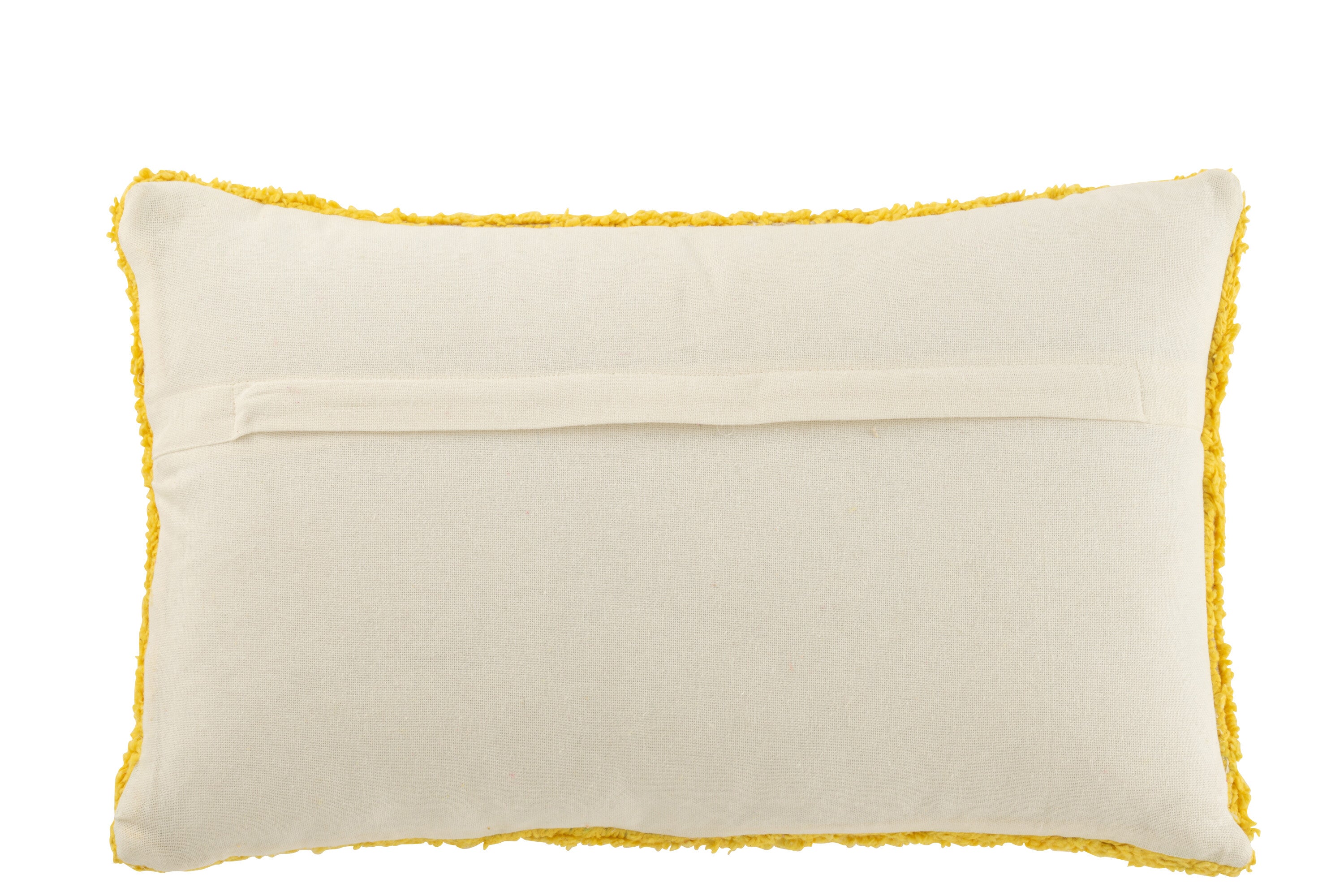Coussin Soleil Tufté Coton Jaune/Blanc - déco maison Kefi Concept Store