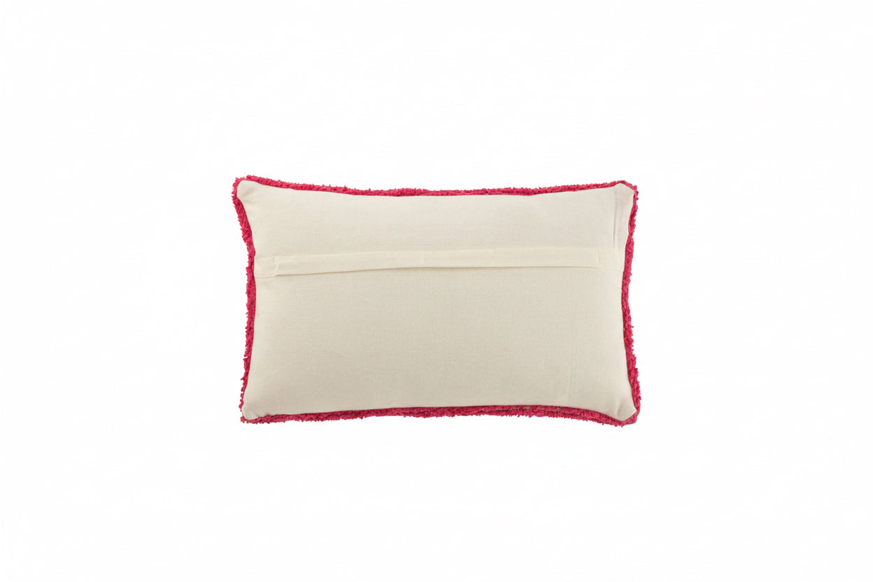 Coussin Ciao Tufté Coton Rose/Blanc - déco maison Kefi Concept Store