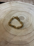 Bracelet doré et pierres verte et camel - bijou femme Kefi Concept Store