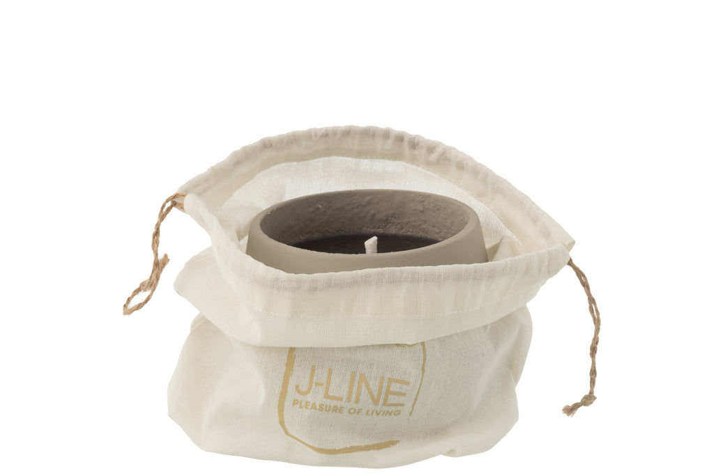 BOUGIE EXT CYRA CIMENT GRIS S (14x14x11cm) - senteur parfumée Kefi Concept Store