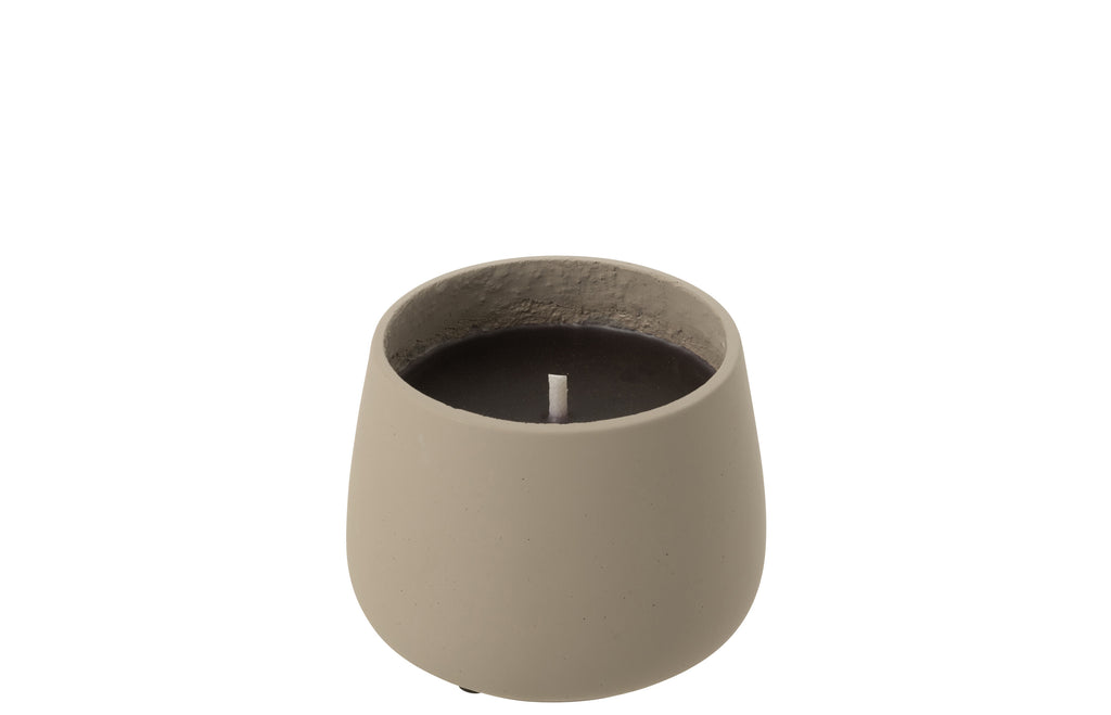 BOUGIE EXT CYRA CIMENT GRIS S (14x14x11cm) - senteur parfumée Kefi Concept Store