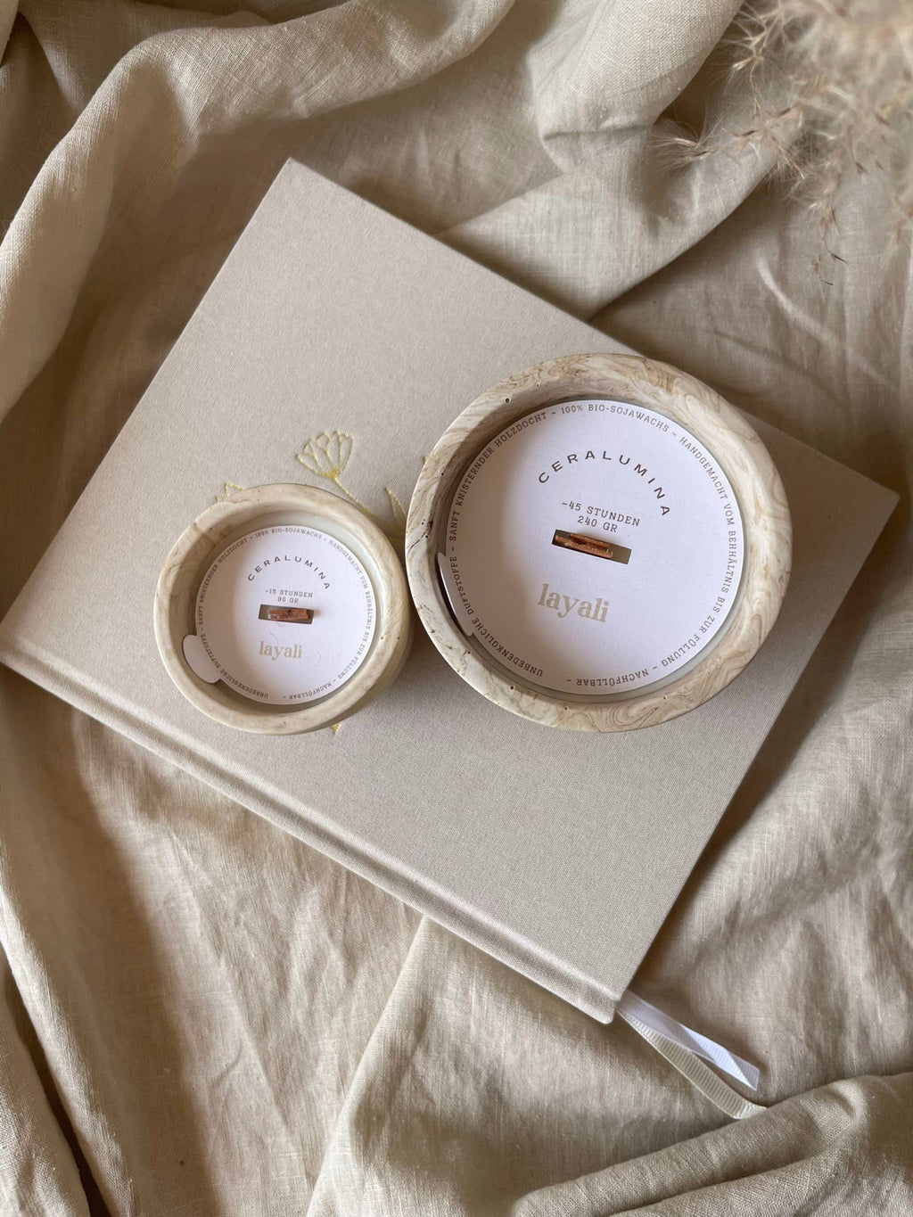 Bougie parfumée 'layali' en cire de soja: Groß (240gr) - senteur parfumée Kefi Concept Store