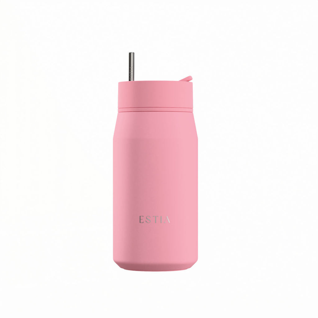 Gourde 360 ml rose unie - modele Lens
