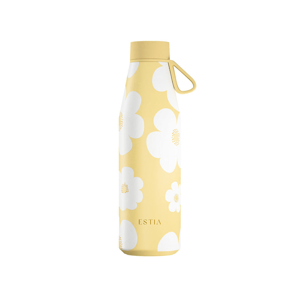 Gourde 500 ml design flower jaune unie - modele flow