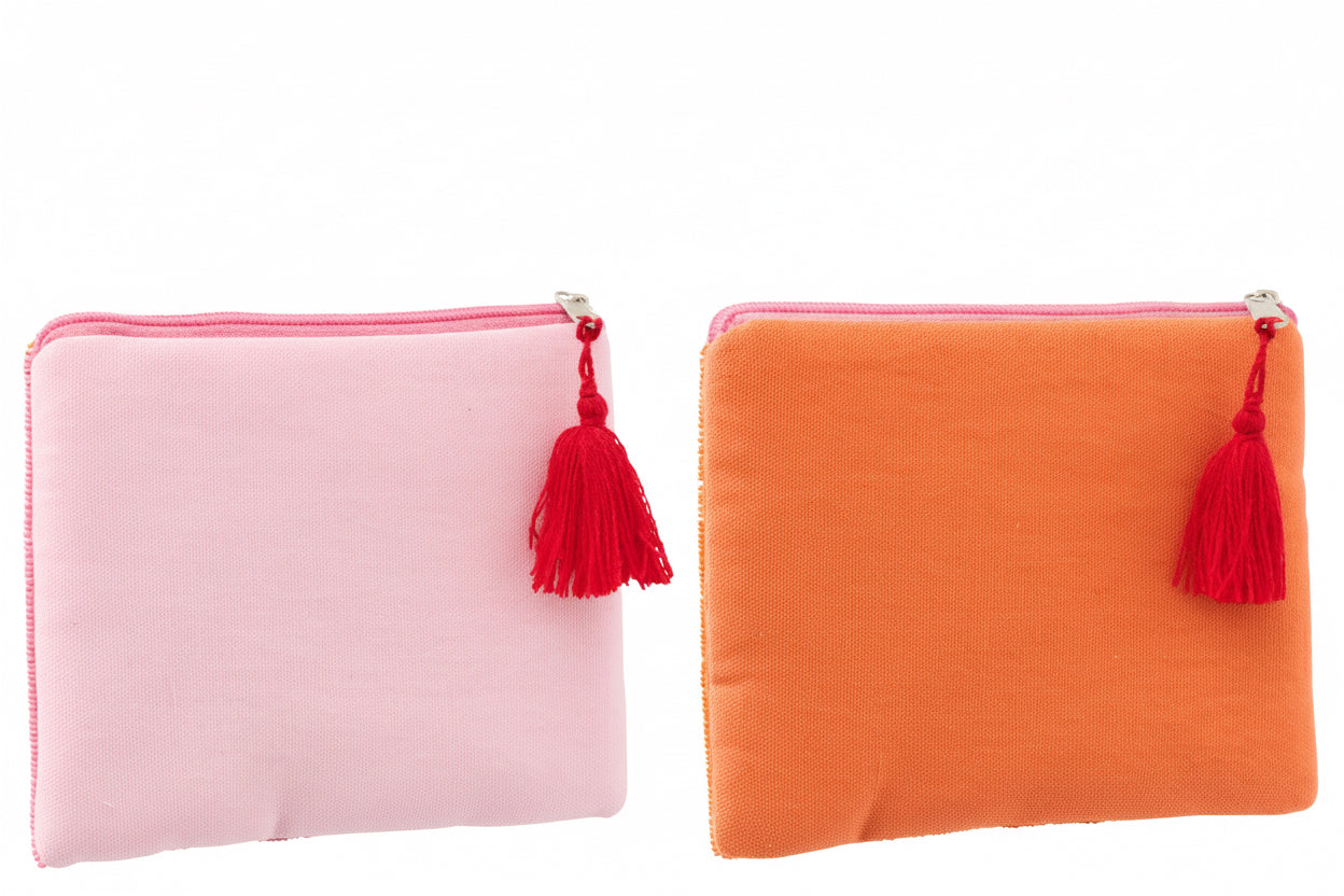 Pochette “Bisous” - Rose &amp; Orange - accessoire tendance Kefi Concept Store