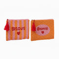 Pochette “Bisous” - Rose &amp; Orange - accessoire tendance Kefi Concept Store