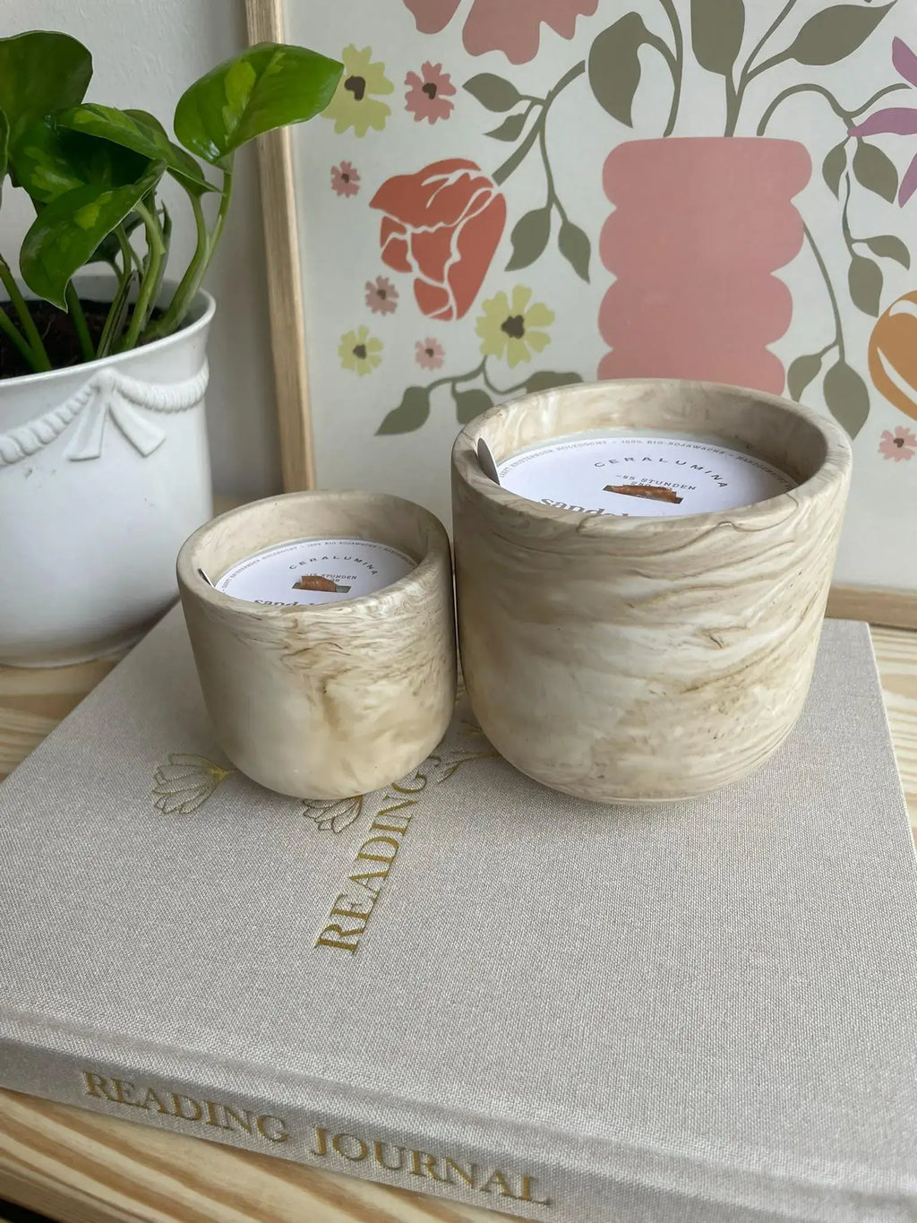 Bougie parfumée 'santal' en cire de soja: Grand (240g) - senteur parfumée Kefi Concept Store