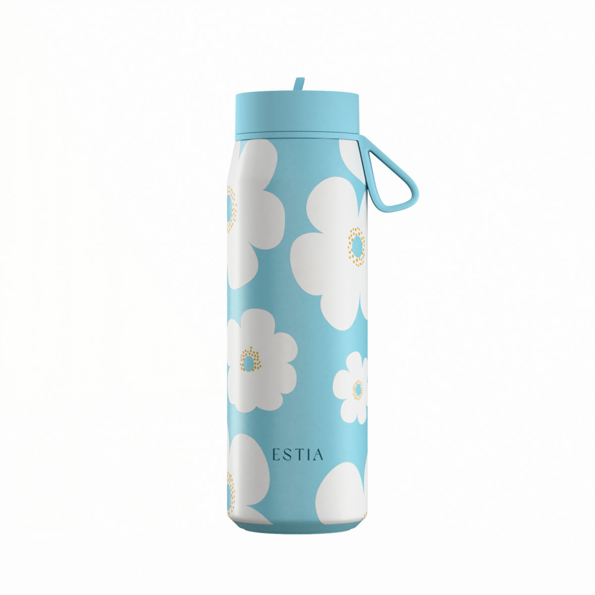 Gourde 500 ml design flowers / bleu - modele Pulse