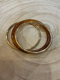 Bracelets joncs x3 doré et camel - bijou femme Kefi Concept Store