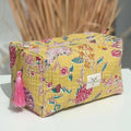 Trousse de toilette fleur jaune