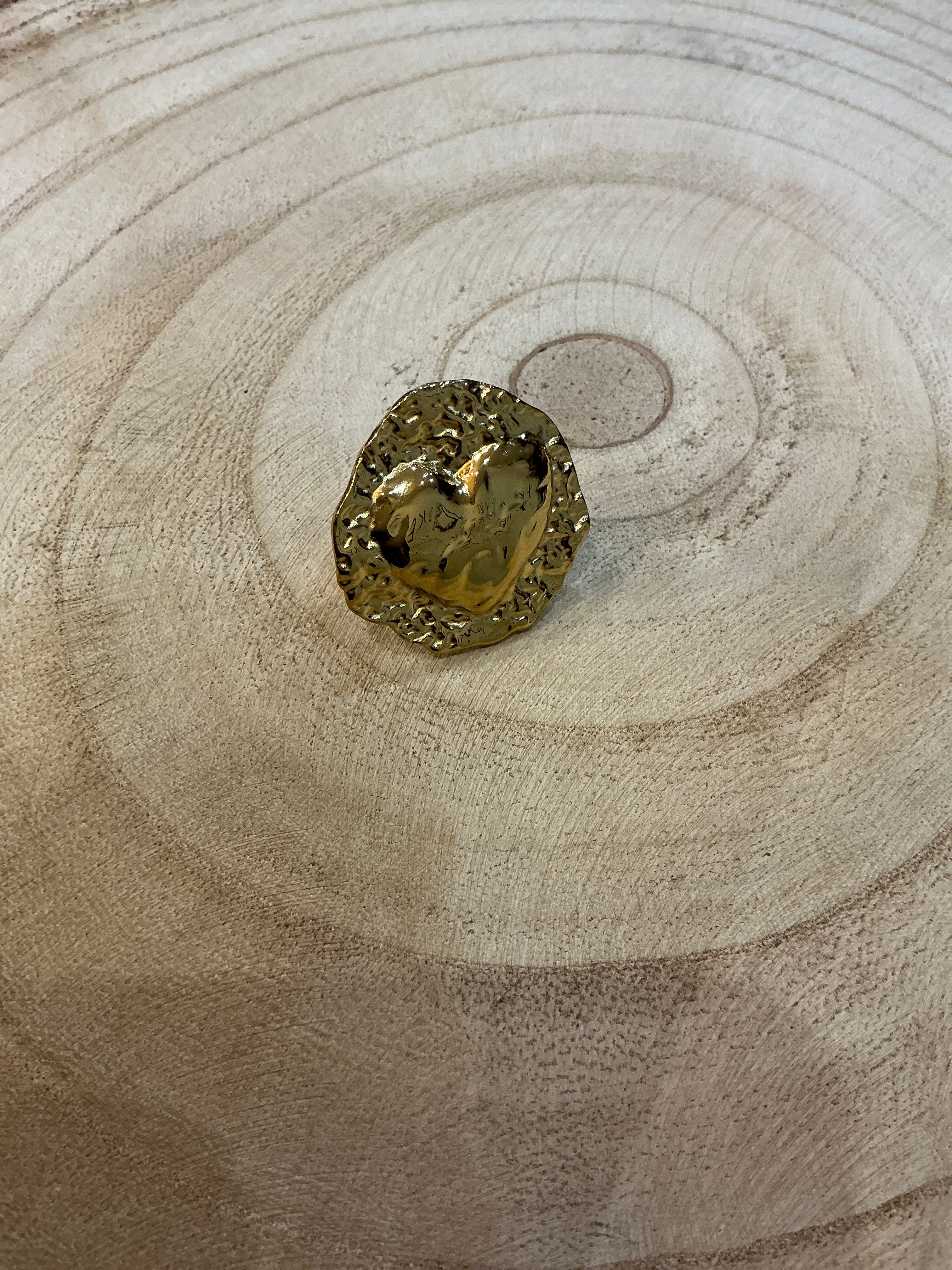 Bague ronde dorée cœur - bijou femme Kefi Concept Store