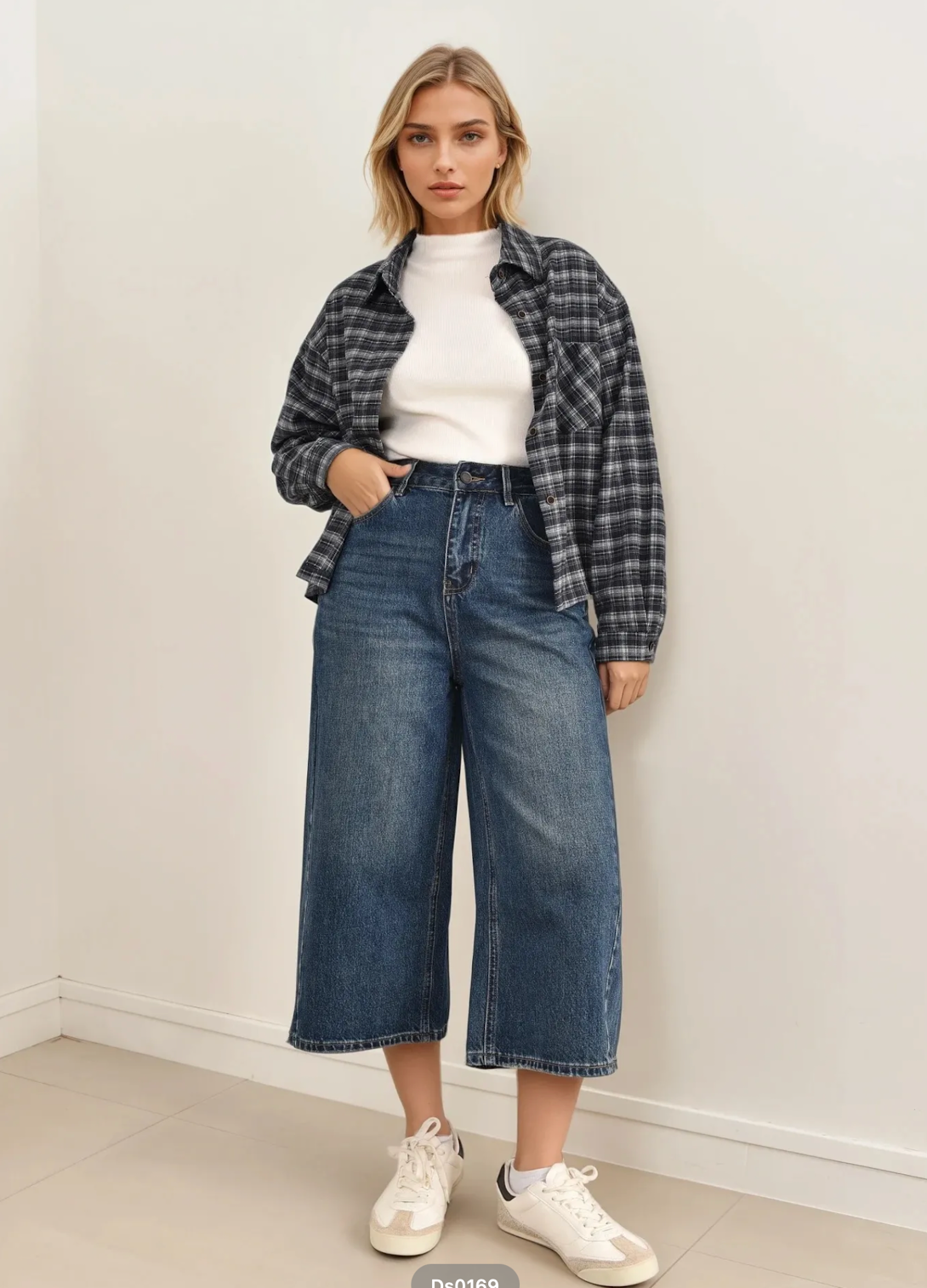 Janice - bermuda long en jean