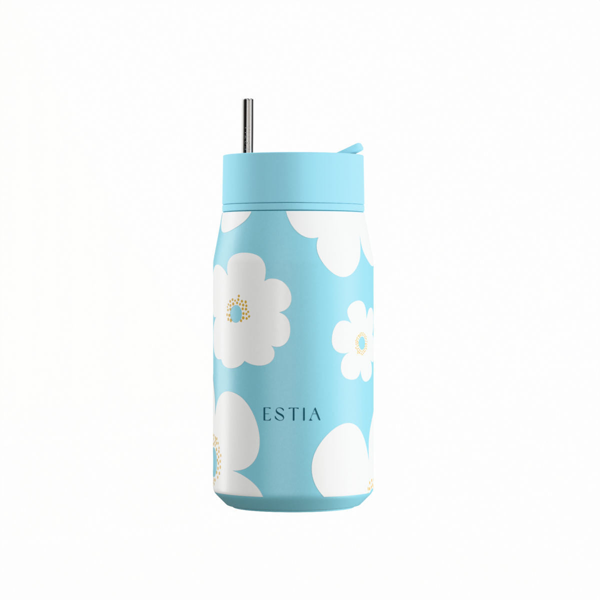 Gourde 360 ml design flower bleu - modele Lens