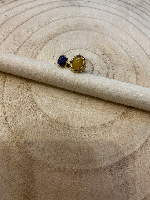 Bague dorée pierre jaune et bleu - bijou femme Kefi Concept Store
