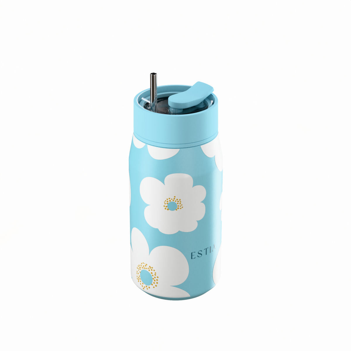 Gourde 360 ml design flower bleu - modele Lens