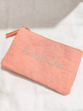 Pochette bordel chic côtelée corail - accessoire tendance Kefi Concept Store