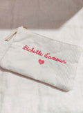 Pochette bichette d’amour côtelée crème - accessoire tendance Kefi Concept Store