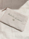Pochette Bichette d’amour côtelée rose pastel - accessoire tendance Kefi Concept Store