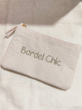 Pochette Bordel chic côtelée rose pastel - accessoire tendance Kefi Concept Store
