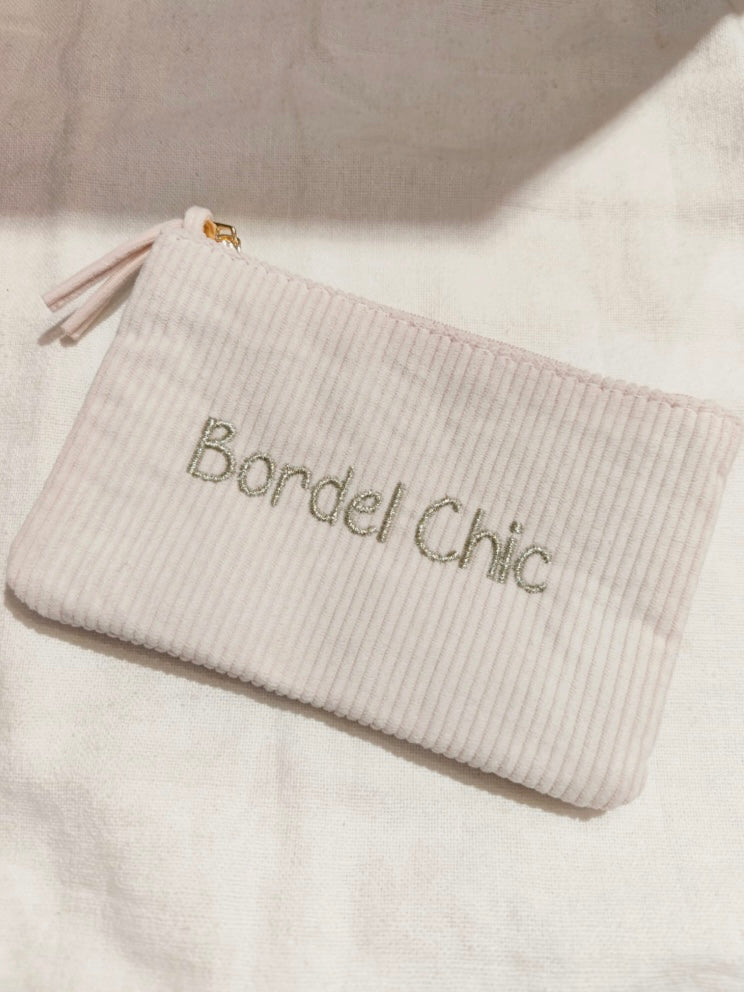 Pochette Bordel chic côtelée rose pastel - accessoire tendance Kefi Concept Store