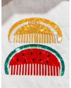 Peigne pastèque et sa pochette rose