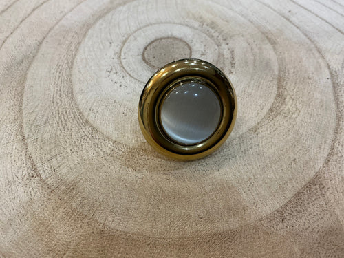 Bague rond pierre blanche nuances - bijou femme Kefi Concept Store