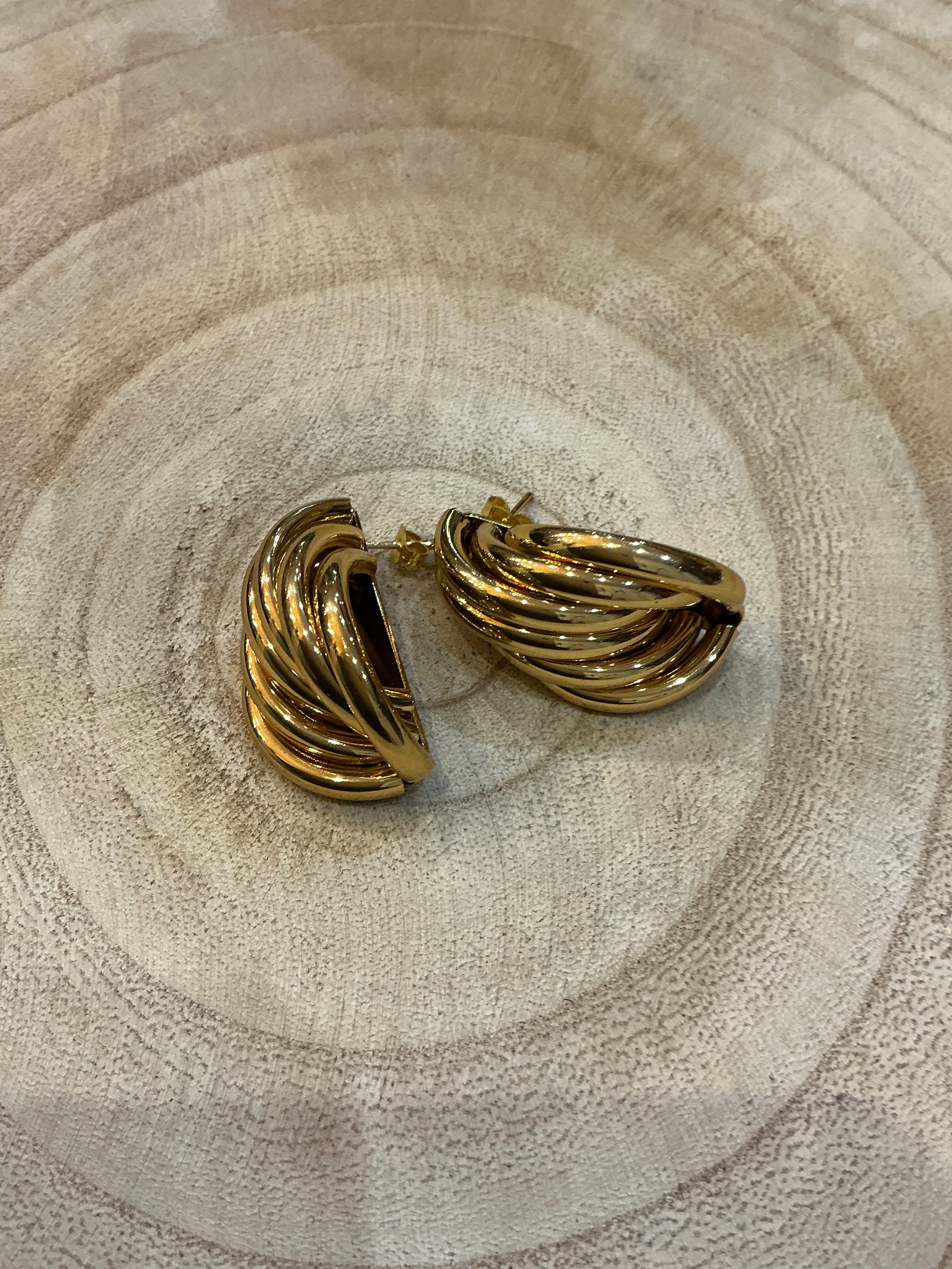 BO dorées fantaisie ligneés