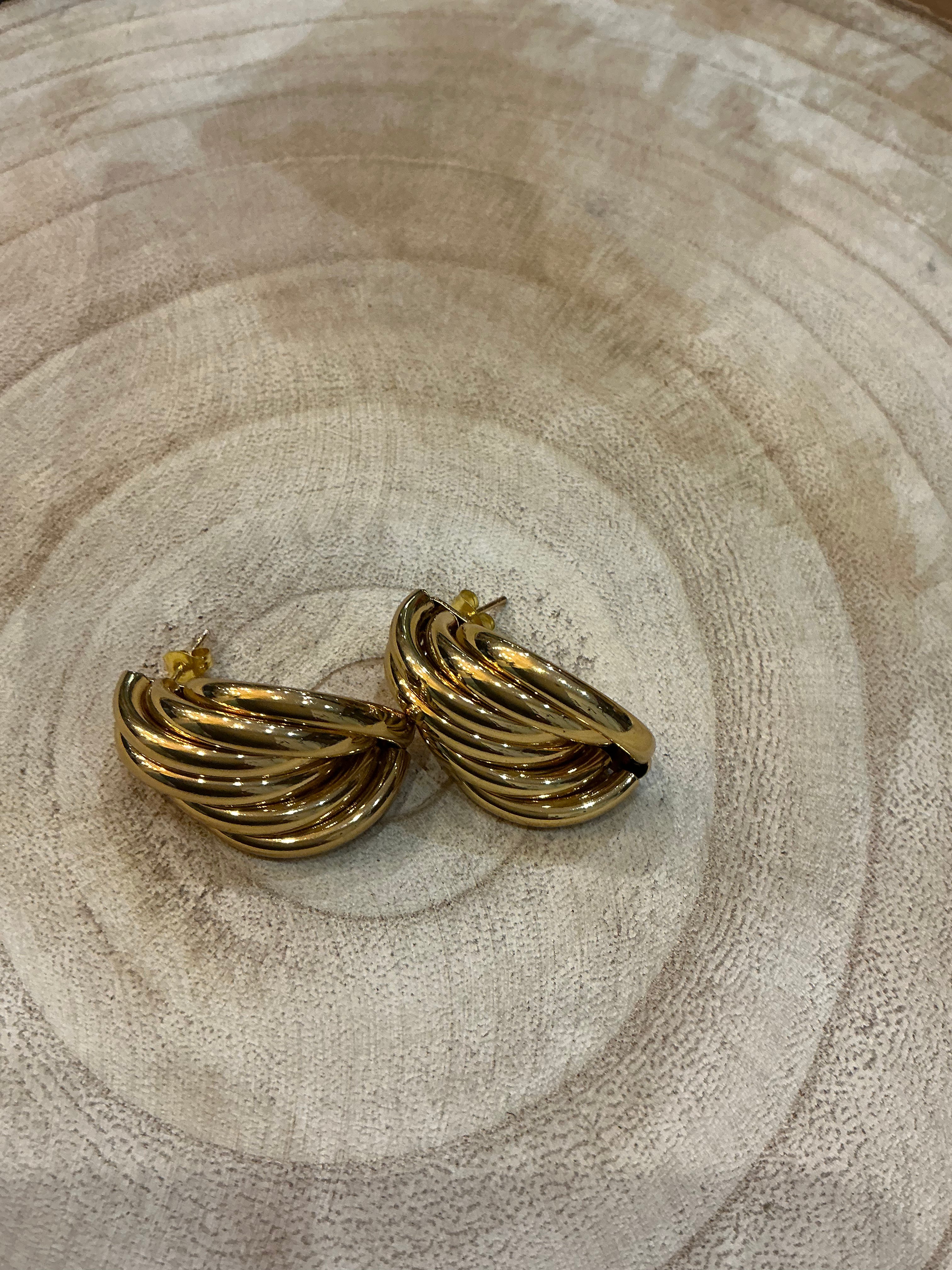 BO dorées fantaisie ligneés