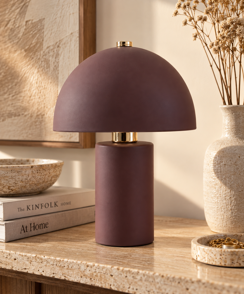 Lampe de table bordeaux