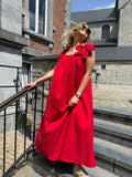 Robe Pia Longue Fleurs sur Bretelles