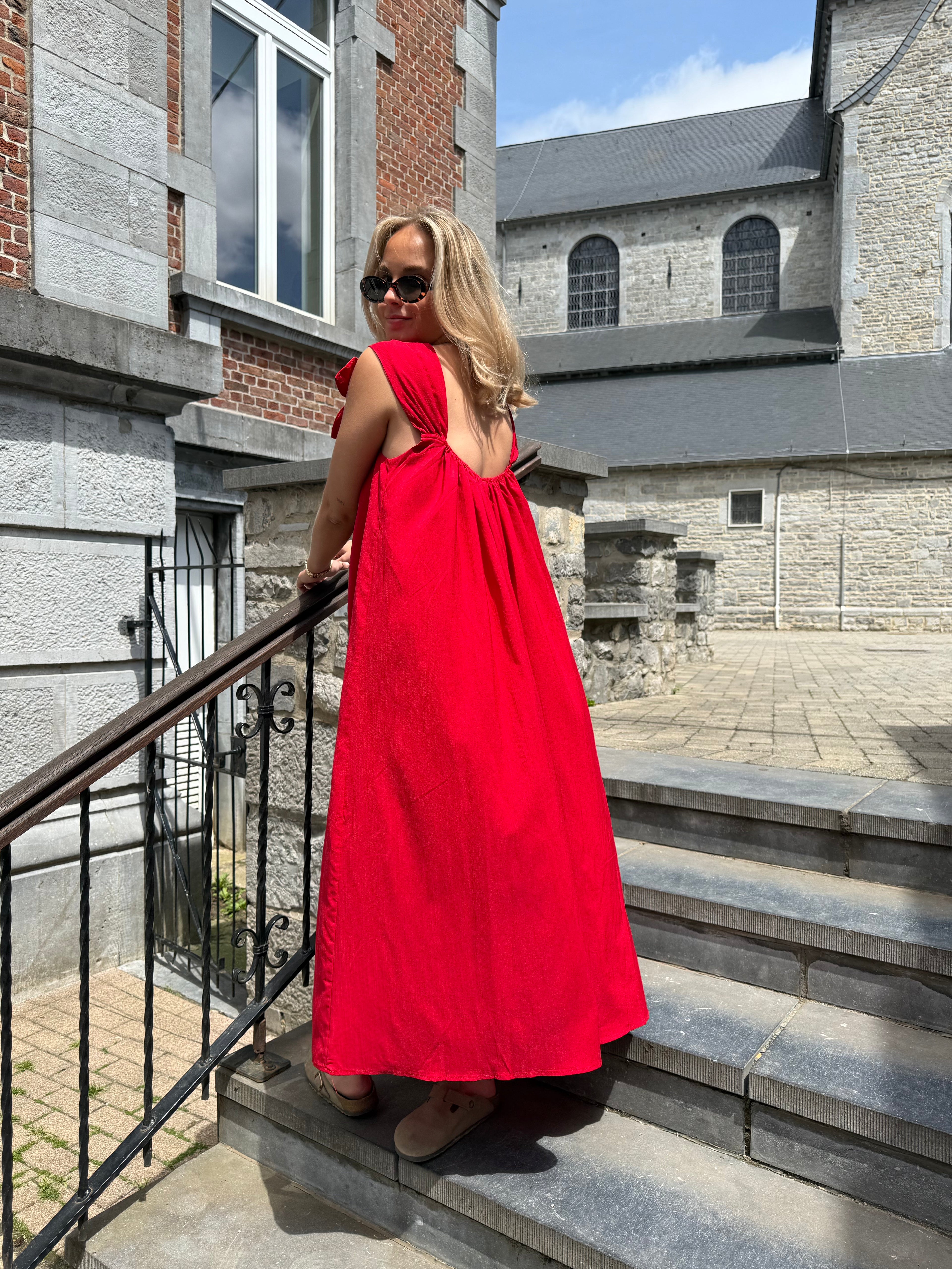 Robe Pia Longue Fleurs sur Bretelles