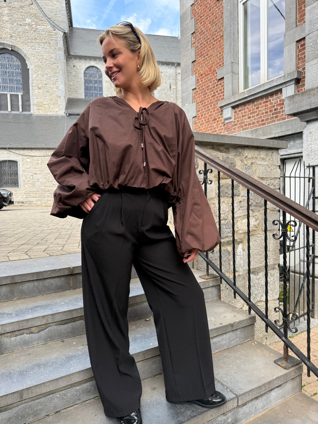 Pantalon Taylor noir large
